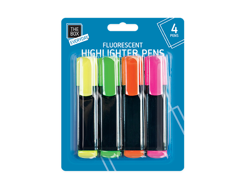 Neon Highlighter Penne - 4 Stk - Dollarstore.dk