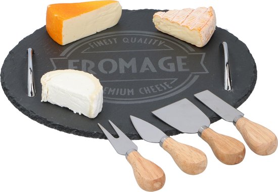 Alpina - oste-serveringsfad med 4 foreskellige osteskærer 30cm ostebord