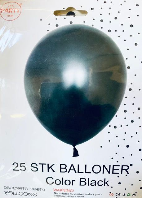 Its Party Time - Balloner 25stk Sort 30cm - Dollarstore.dk