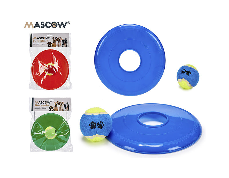 Flying disc with ball pet ass 3 col