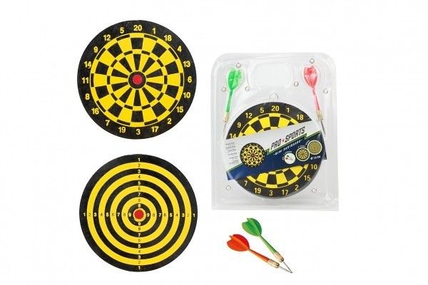Pro Sport - Mini dart-spil 16cm skive og 2 farvet darts