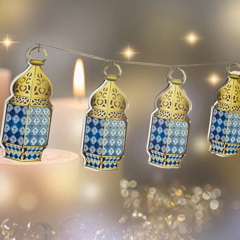 Lanterne Guirlande I Pap Med Snor 30x13cm - (6 Flag) Ramadan