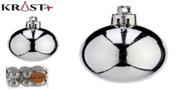 Krist - Julekugler PVC Sølv Farve 5cm - 12stk