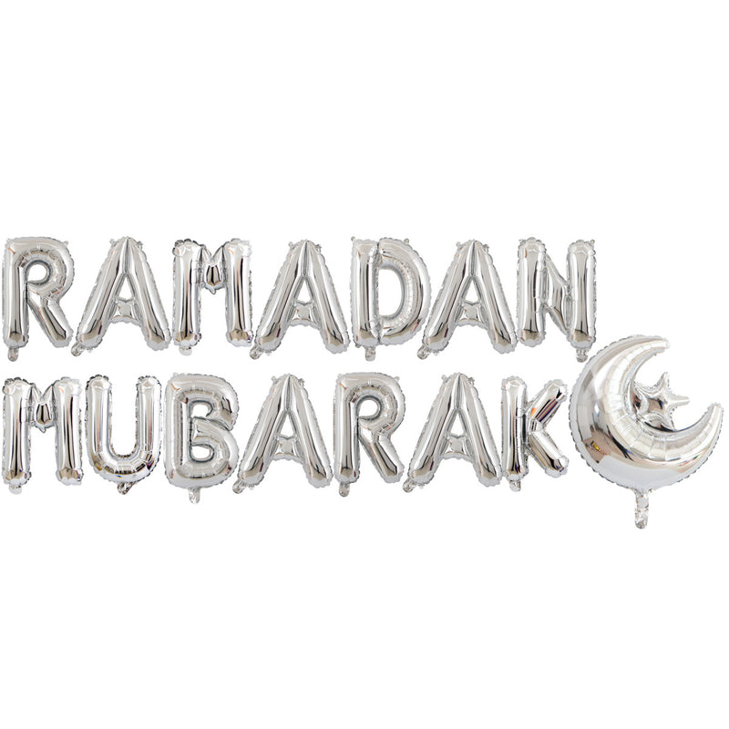 Folie Balloner "Ramadan Mubarak" 40cm - Silver