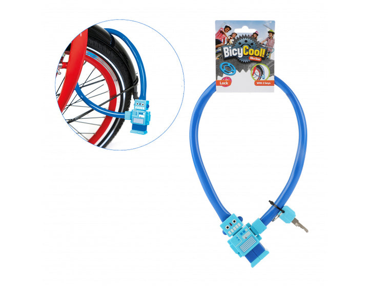 Bicycool blå cykellås - robotfigur