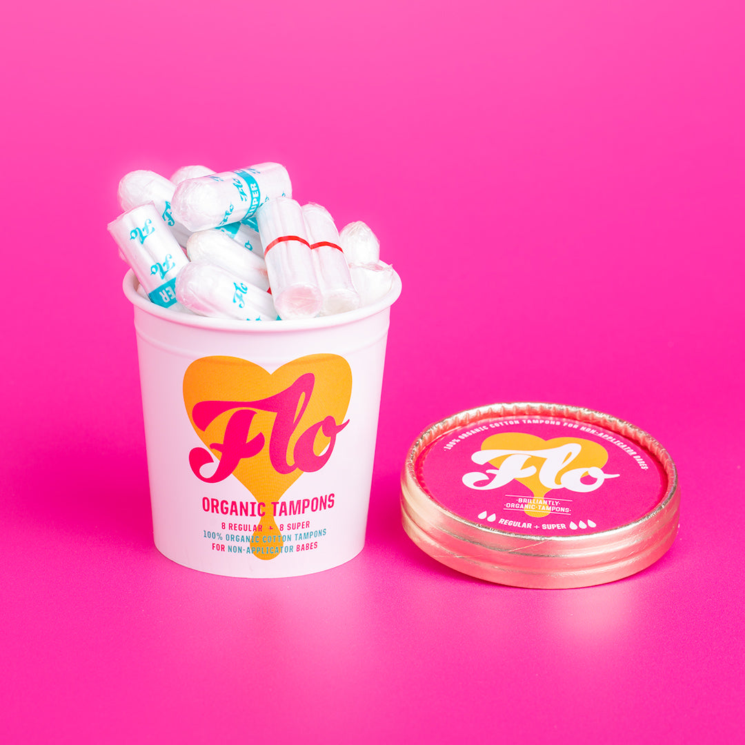 Here We Flo Tamponer U. Applikator - 16stk - Økologiske