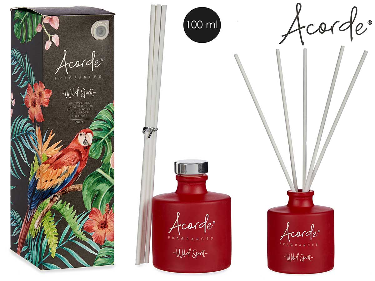 Acorde - Røgelsespinde i glas flydende aroma gaveæske 100ml røde frugter