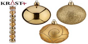 Krist - Julekugler Stang Guld 6cm - 9stk