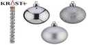 Krist - Julekugler stang sølv 5 cm - 12 stk