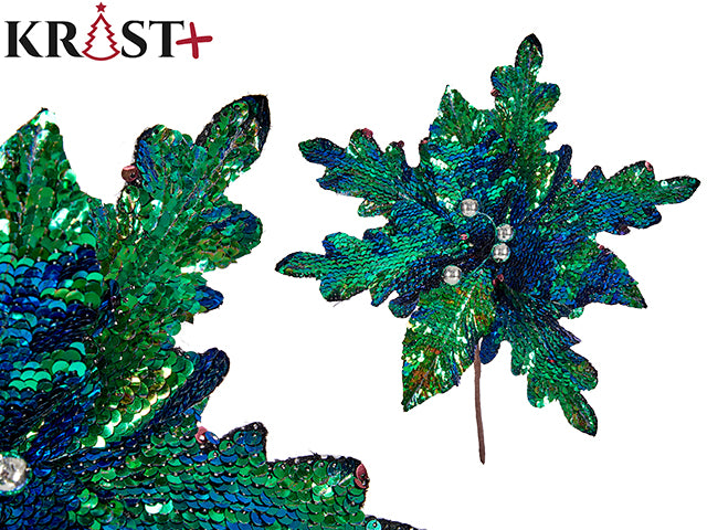 Krist - Grøn Metalisk Farve - Forårs Blomst Med Bær
