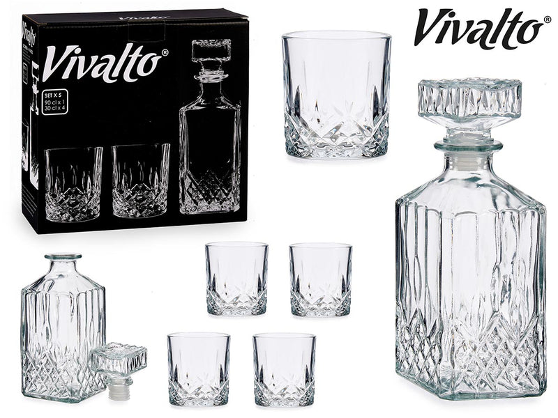 Vivalto - Wisky glas garaffel sæt 4x300ml 1x900ml