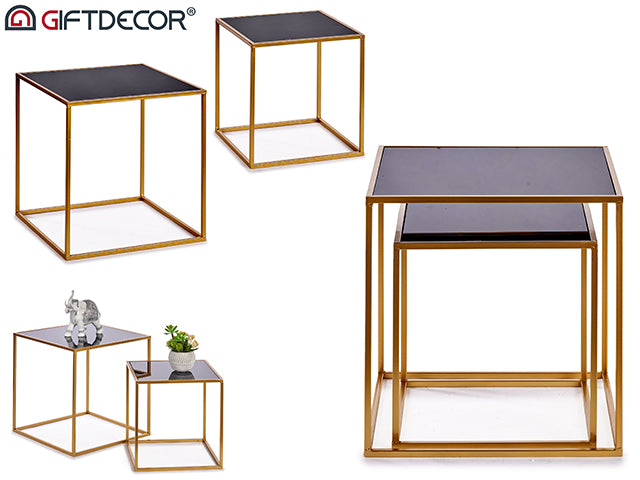 stor: 50 x 50 x 50 cm + lille 40 x 40 x 42cm - Emballage: Etiket + Boblepose + Kork. Mester: Brun æske - Materiale: Metal & glas