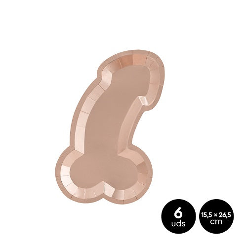 Oh-Plates - Rosenguld Papirtallerkner 6stk 15,5x26,5cm