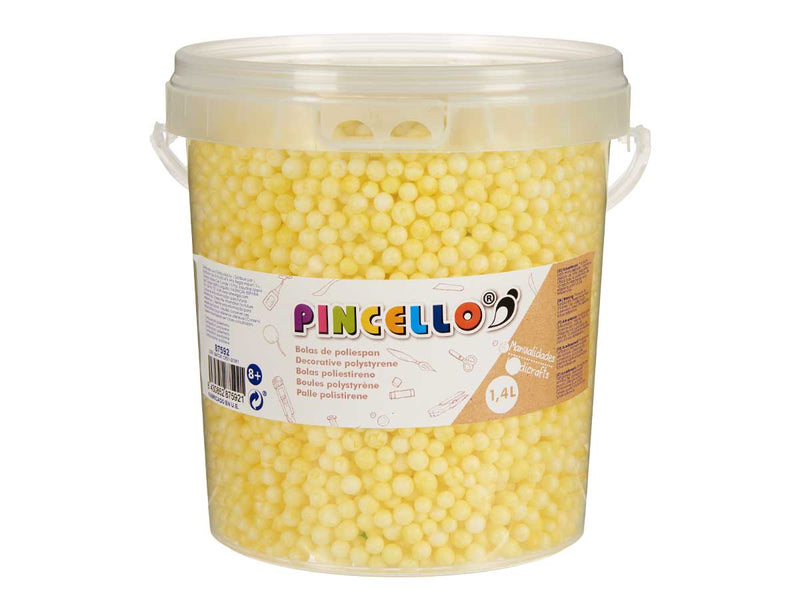 Pincello - Polystyren kugler 1,4 liter Gul