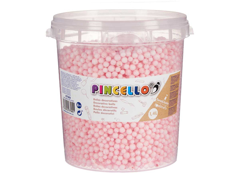 Pincello - Polystyren kugler 1,4 liter Pink