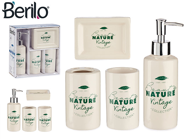 Berilo - Badværelse porcelæn sæt 4 dele 