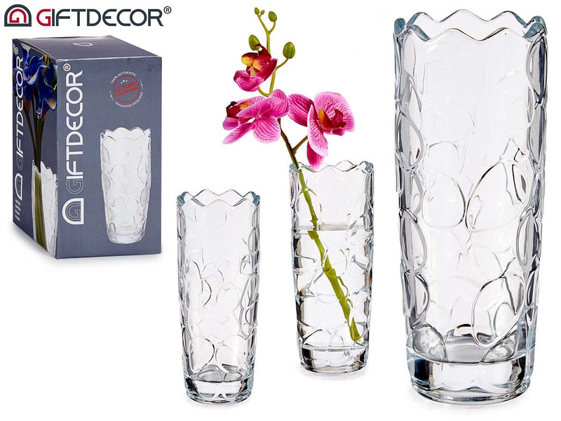 Giftdecor - Glasvase hærdet glas 19,5cm x8cm..