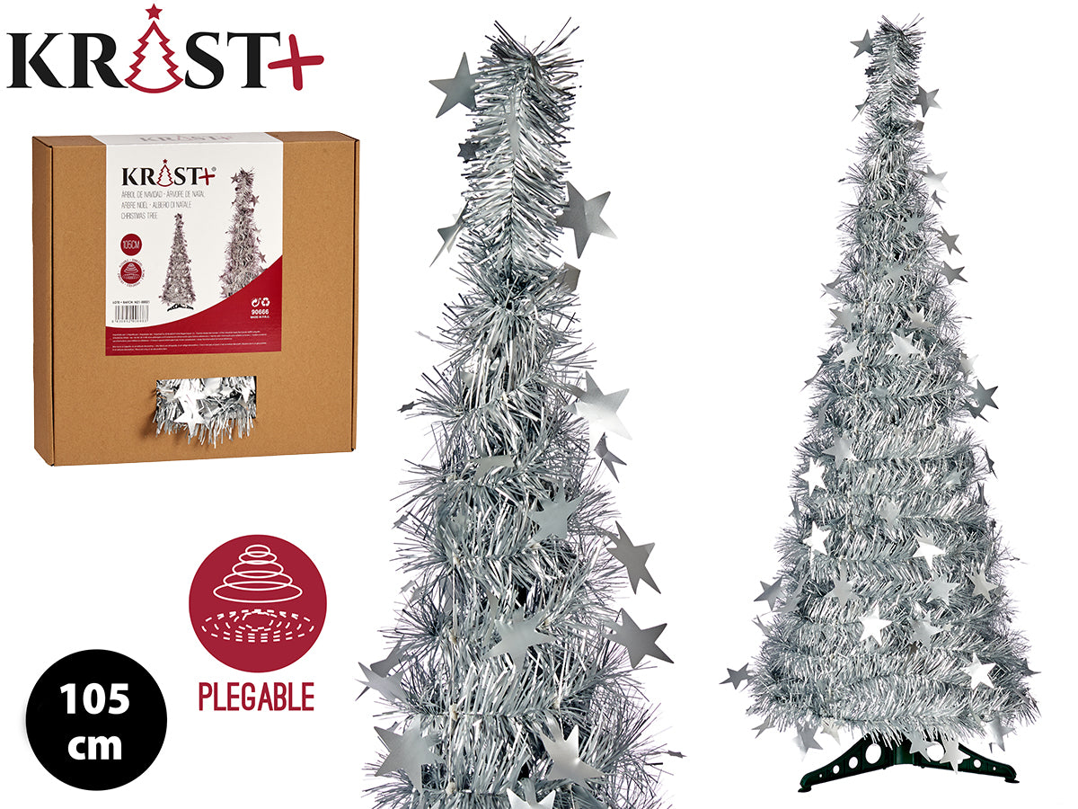 Krist - Kunstig Sølv Garland Juletræ 105cm