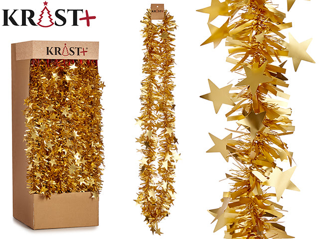 Krist - Guirlande 200x9cm - Metalisk Guld Farve Med Figurer