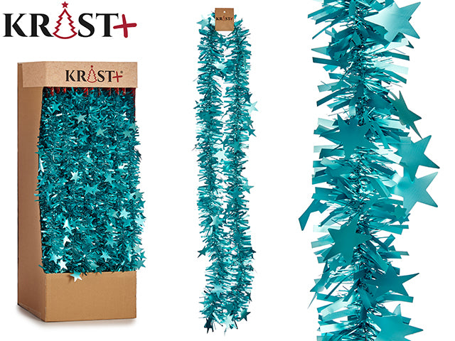 Krist - Guirlande 200x9cm - Metalisk Turkis Farve Med Figurer