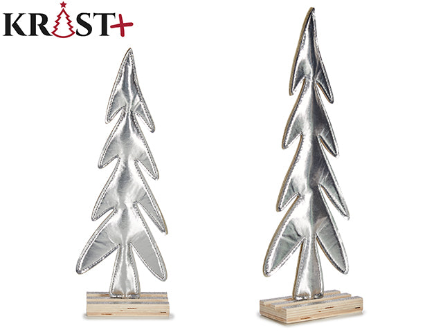 Krist - Sølv Juletræ Af Stof På Træfod 33cm