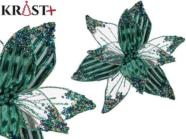 Krist - Juleblostdekoration - Grøn Tema 25x7cm