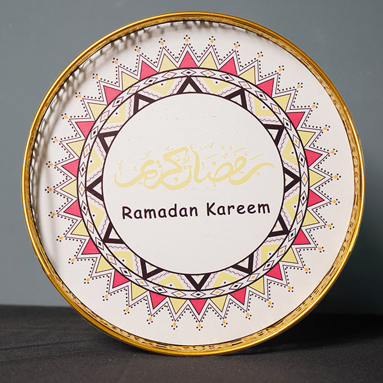 Ramadan & eid Serveringsbakke - Guld Metal 26,5cm