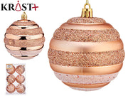 Krist - Julekugler Champagne Tema 8cm - 6stk