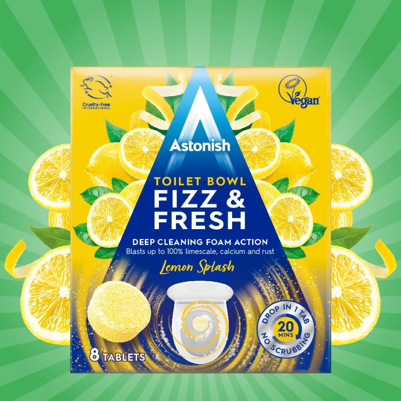 Astonish Toilet Bowl Fizz & Fresh Tabs 8stk - Lemon Splash