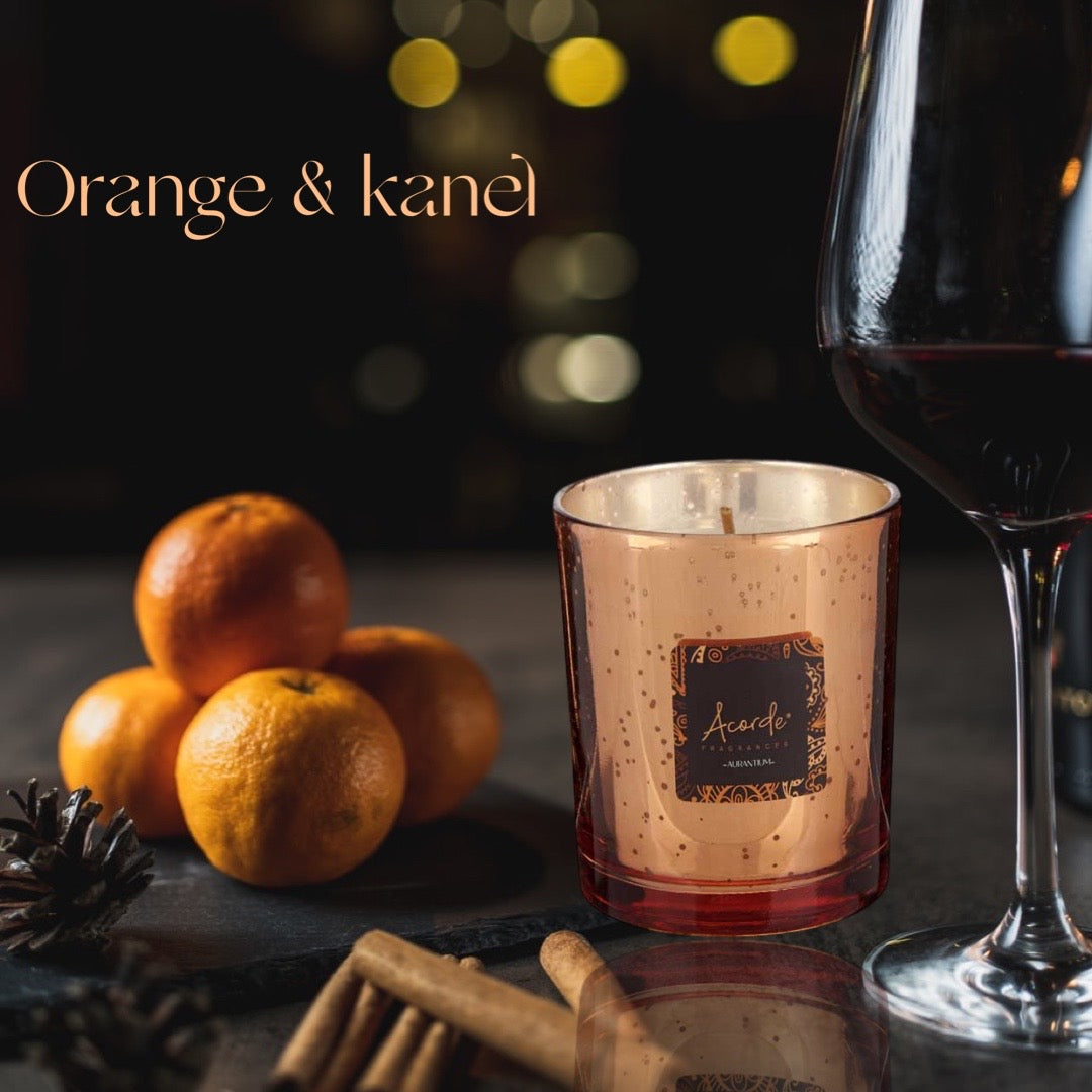 Acorde - 42timer Duftlys i gaveæske, ekstra koncentreret premium design. Orange & kanel