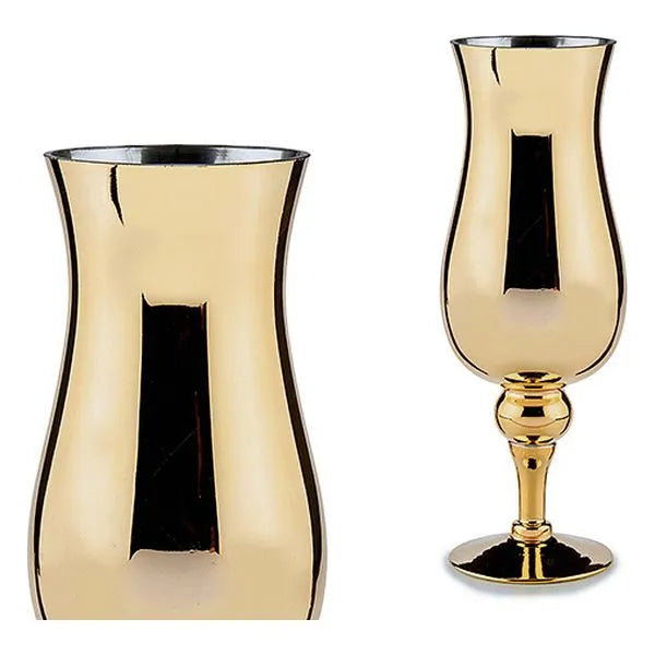 Giftdecor - Geam glas Gold Lysestage (13,5 x 35 x 13,5 cm).