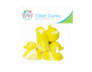 Denne pakke Bath Time Ducks indeholder tre plastænder i tre størrelser, der er fremstillet af sikre og ikke-giftige materialer. Hver and har en lys gul farve og vil hjælpe med at gøre badetiden mere behagelig for babyer og små børn.