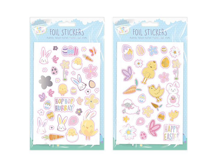 Hoppy easter - Skum klistermærker plade med ca 25stk. Pga. lagerstyring sender vi en tilfældig variant når du bestiller denne vare