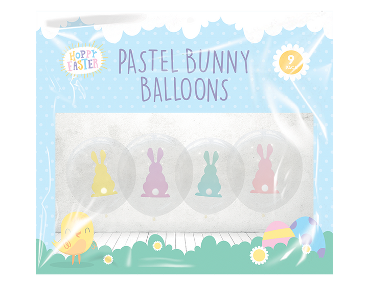 Hoppy easter - 9 balloner med kanin