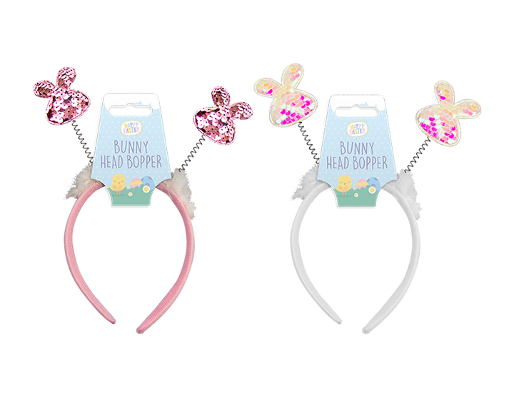 Hoppy easter - Påske hårbøje fancy design med 2 kaninformer. BEMÆRK VIGTIG. pga. lagerstyring sender vi en tilfældig farve af denne vare.