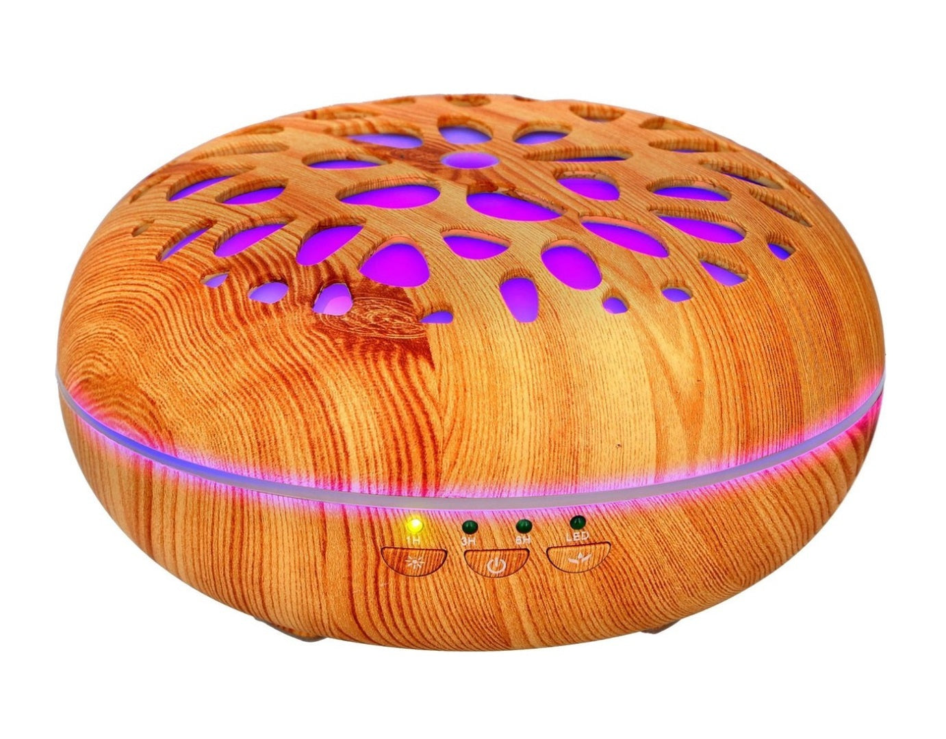 Grundig Aroma Diffuser I Trædesign - (Med Lys Og Timer Funktion)