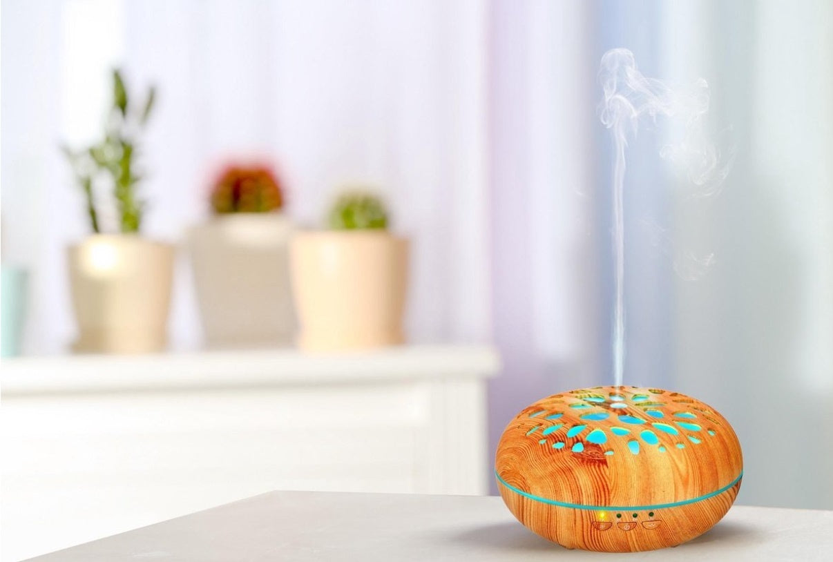 Grundig Aroma Diffuser I Trædesign (Med Lys Og Timer Funktion