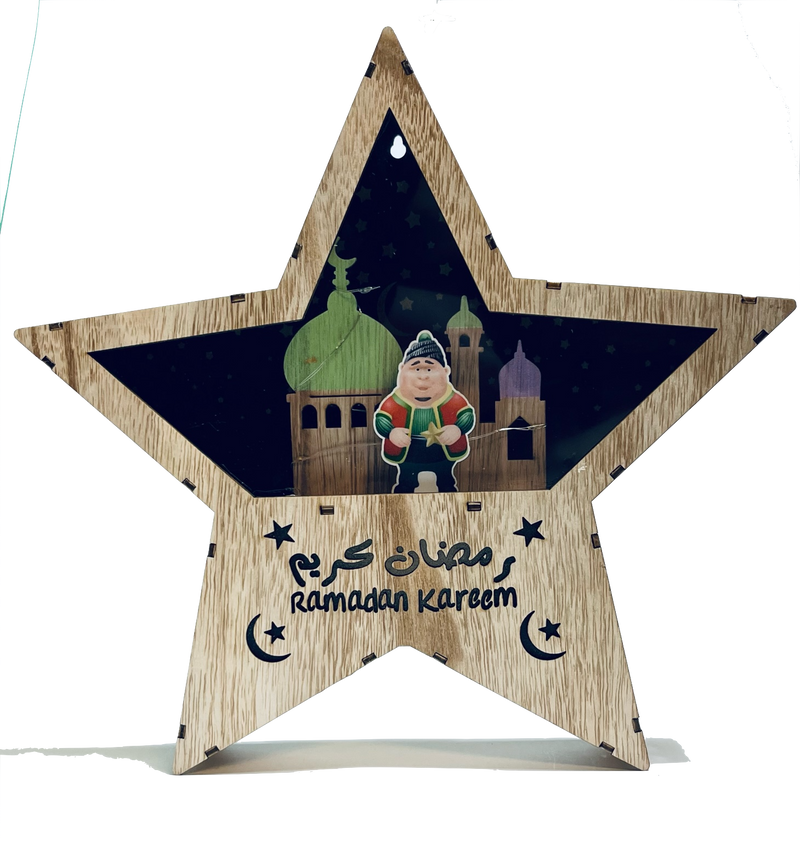 Stjerne Lysboks 22cm Med Ramadan Tema