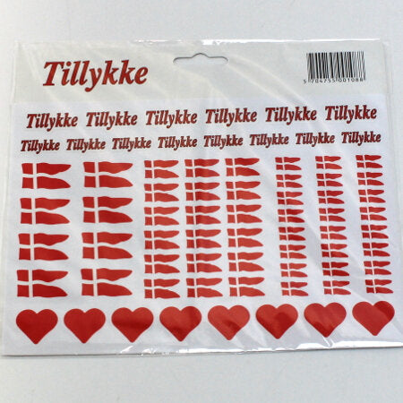 DS - Fødselsdags Klistermærker 2 Ark  (Ialt 144 stk)