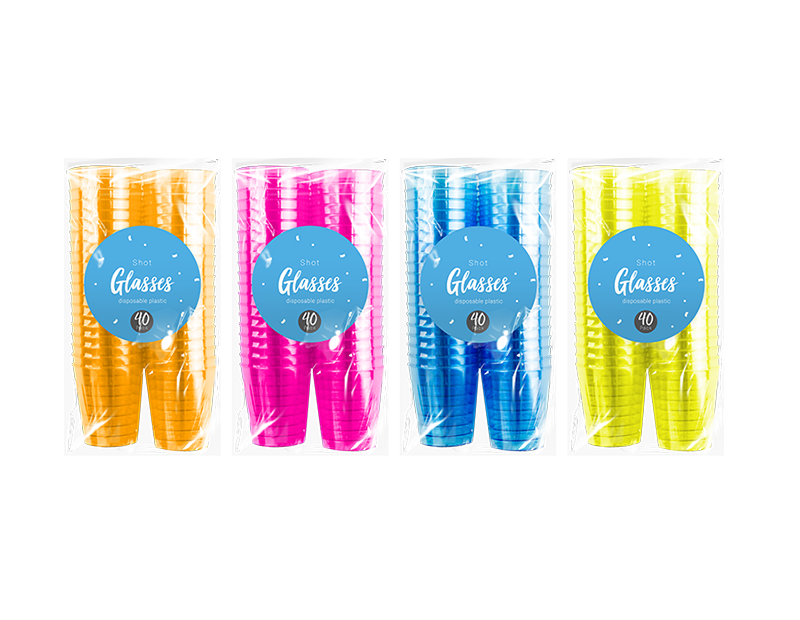Pop Party Faves - Neon Shot Glas - Dollarstore.dk