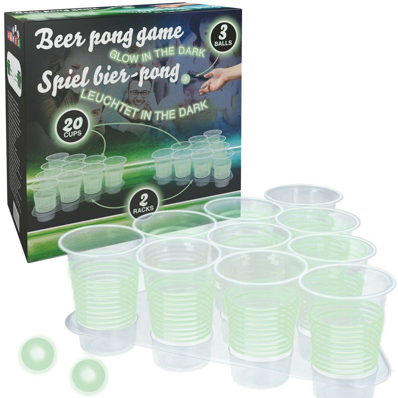 Lifetime games - Glow in the dark beer pong 20krus, 3 bolde & 2 kopholdere