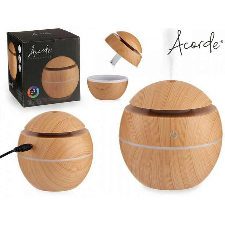Acorde - Aroma Diffuser luftfugter med flerfarvet LED hvid plast (11 x 11 x 11 cm) (130 ml). Funktion: USB oplader (ledning følger med) .