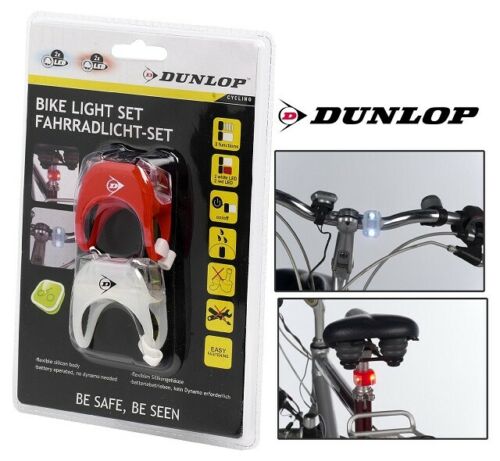 Dunlop - Cykel lygter rød & hvid 3 funktioner