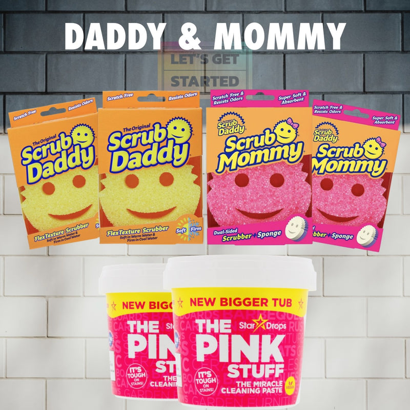 ScrubDaddy & Mommy Teamwork Sæt Med 2stk 850gr - The Pink Stuff Paste