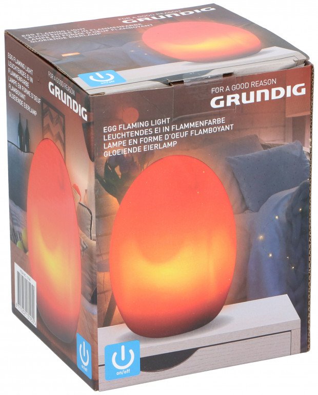 Grundig - Flamme lys i æg form med tænd & sluk knap